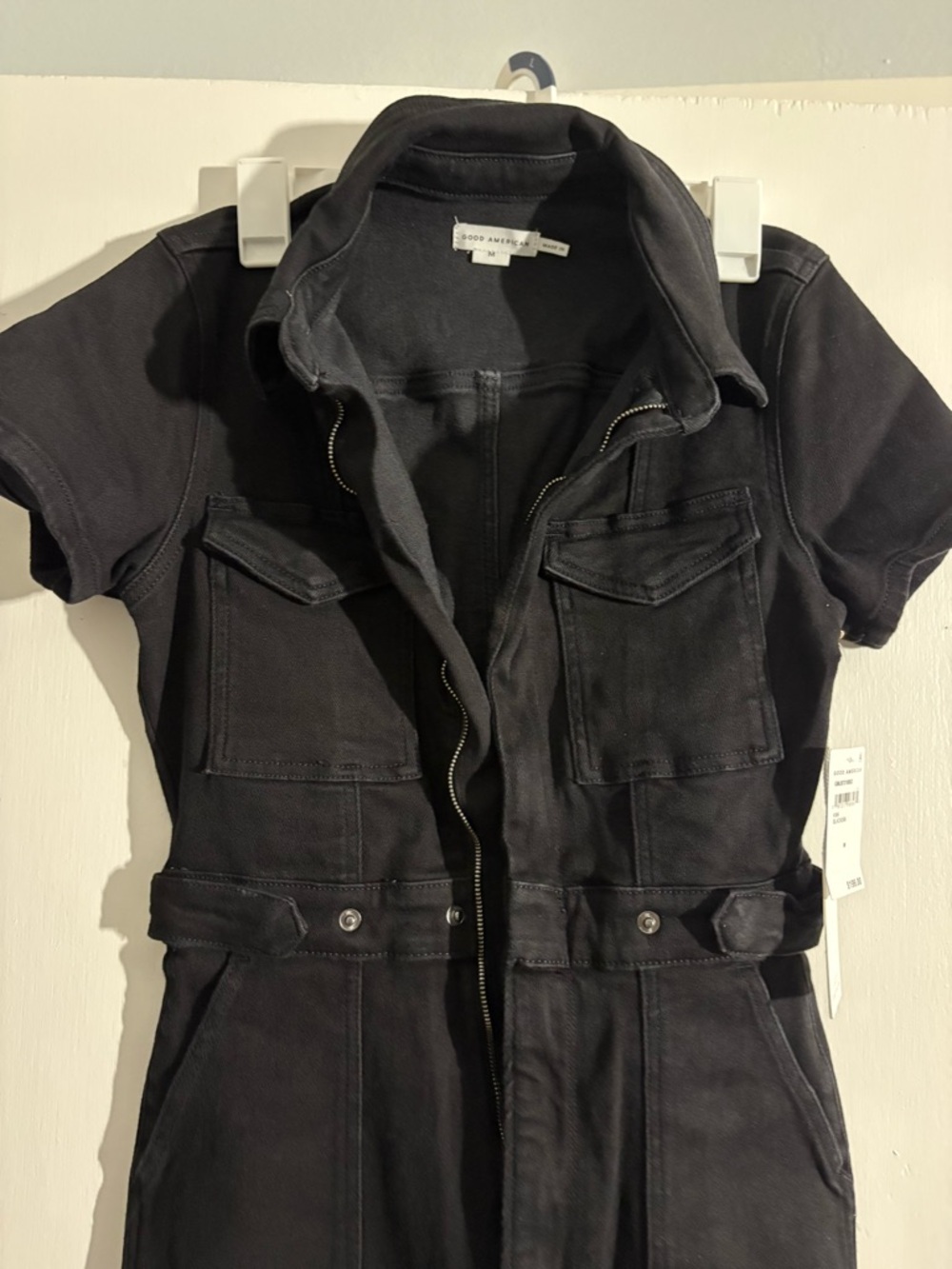 Good American “Fit for Success” Black Short-Sleeve Jumpsuit - Picture 13 of 13